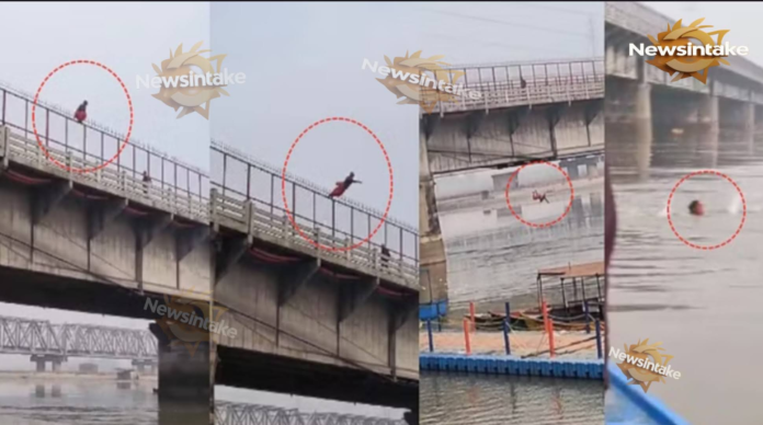युवती ने गंगा में छलांग लगाई, गोताखोरों ने बचाई जान, लाइव वीडियो हुआ वायरल